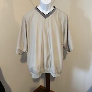Fairway Golf Collection Pullover Windshirt Jacket Men’s L Beige V-Neck